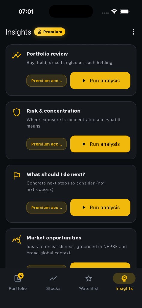 DhanSutra Insights and AI analysis modes